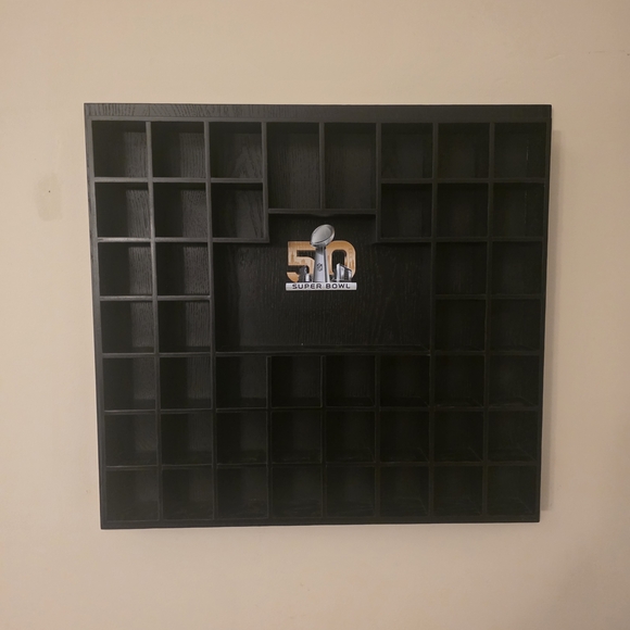 Black Super Bowl 50 Wall Display Shelf - Picture 1 of 2